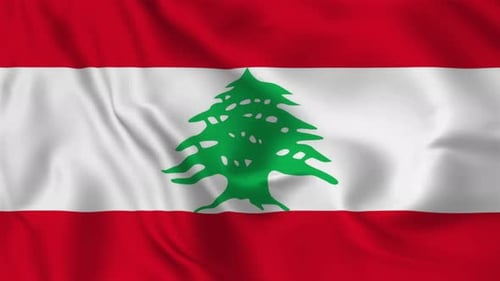 Lebanon National Flag Waving Seamless Loop Animation