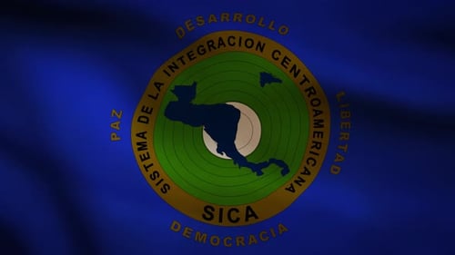 Waving SICA Flag Emblem Animation