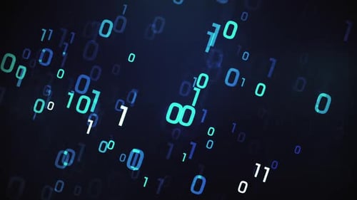 Futuristic Binary Code Digital Stream Background Animation