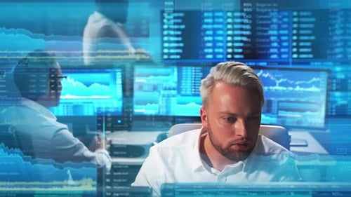 Office of International Financial and Trading Company Diverse Team of Traders and Brokers is Working
