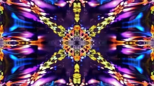 Vibrant Abstract Kaleidoscope Portal Loop Background