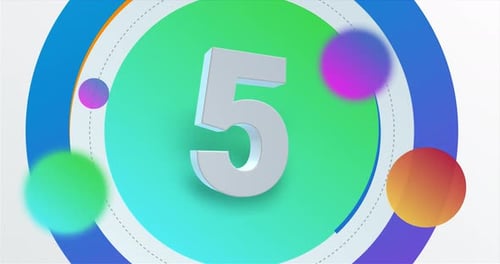 Modern 3D Countdown with Geometric Circular Design