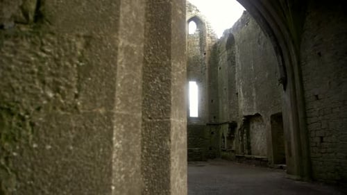 Right slider shot of Hore abbey, ruined Cistercian monastery near the Rock of Cashel, County Tippera