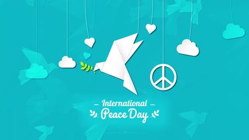 Animated Paper Dove and Peace Sign