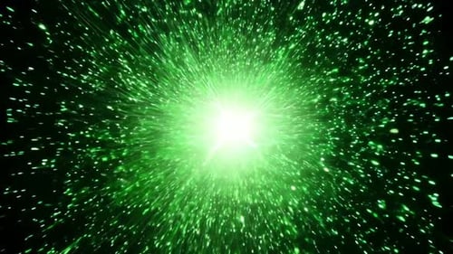 Computer Animation Of Green Light Particles Background