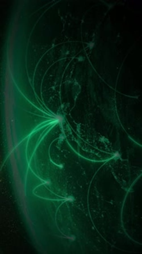 Global Green Tech Earth Connection Grid Animation