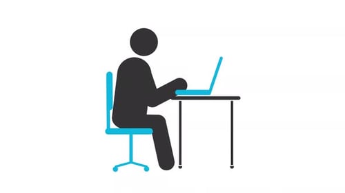 Office worker stickman animation silhouette