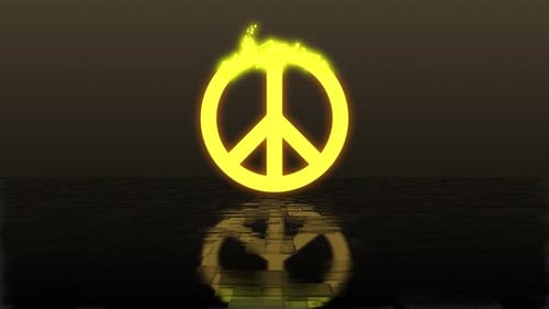 Glowing Peace Symbol Dissolve Motion Graphic Opener