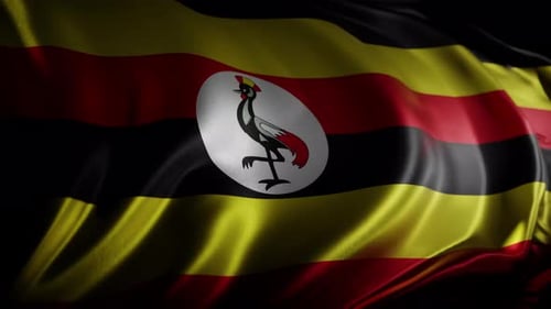 Uganda National Flag Waving Animation