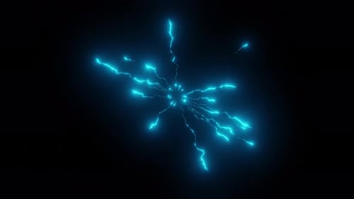 Blue Neon Electric Energy Burst Animation