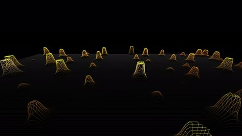 Yellow abstract waves landscape rendering