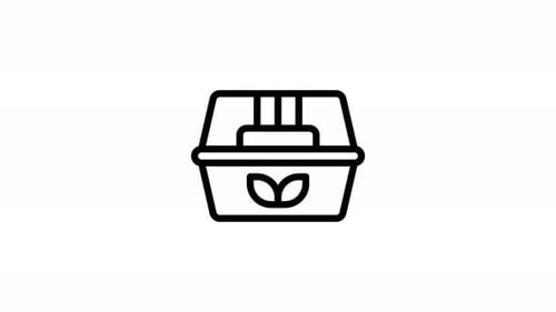 animación de iconos de línea de envasado sostenible