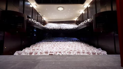 Red Velvet Curtain in the Theater is closing