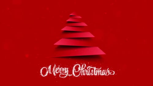 Elegant Paper Cut Christmas Tree Reveal with Sparkles