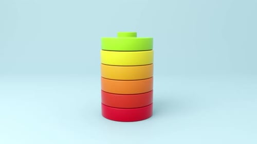 Colorful 3D Battery Charging Progress Animation