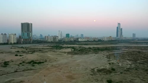 Karachi's Clifton Beach at Sunset - Drone View