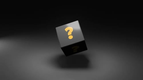 3D Rotating Question Mark Cube Reveal