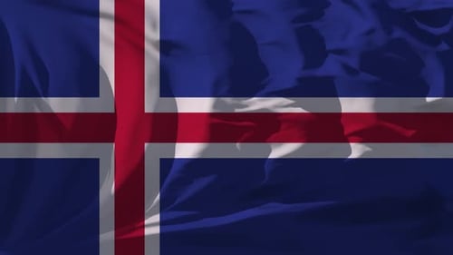 Waving Flag of Iceland Seamless Loop Animation