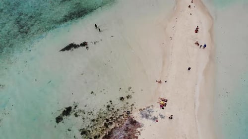 Aerial view of tropical beach on the Bulog Dos Island, Philippines. Beautiful tropical island with s