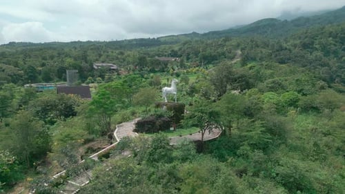 Aerial video of the landmark Horse Statue