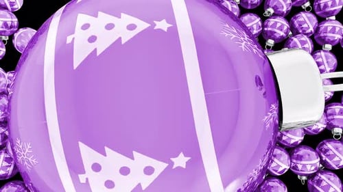 Animated Purple Christmas Ornaments Frame Transition