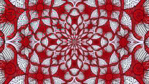 Fractal Red Zentangle Pattern Background