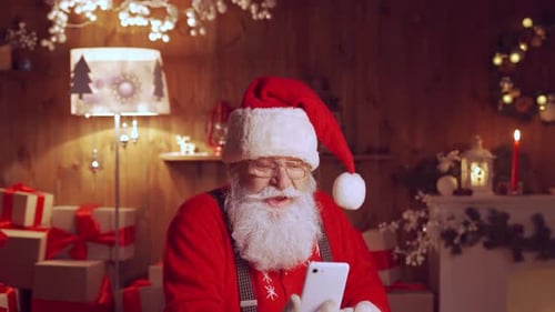 Santa Claus on Video Call Waving