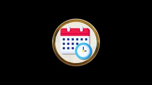 Animación en bucle con iconos de círculo de horarios