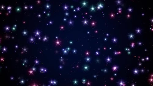 Colorful Sparkling Stars Particle Effect Background