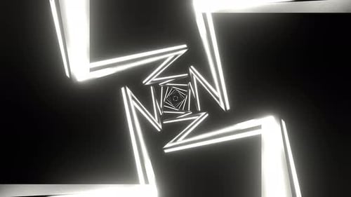 White Neon Lightning Tunnel Background Vj Loop In 4K