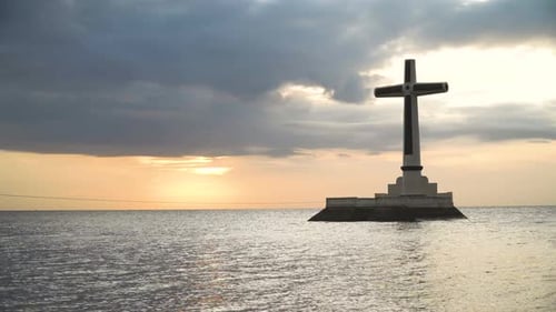 Sacred Catholic Cross in the Sea