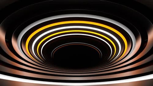 Orangefarbener und weißer Neon-Tunnel-Hintergrund mit umgekehrter Ellipse, Vj Loop In HD