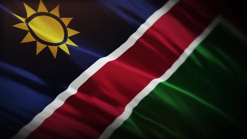 Namibian Flag Waving Seamless Loop Animation