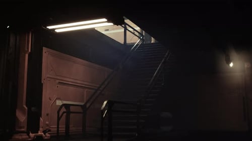 Empty Corridor with Reflective Wall