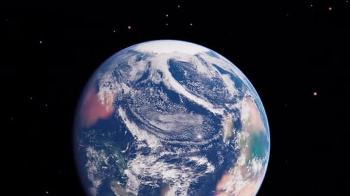 Breathtaking Earth View From Space Featuring Oceans And Cloud Patterns 4K