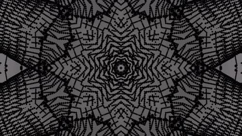 Kaleidoskop, Mandala. Abstrakter Hintergrund, Pixel, mehrfarbiger Psychedelia-Tanz einer
Blume. 4696