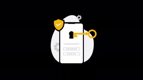 Mobile Phone Security and Online Protection Concept Animation Video - Transparent