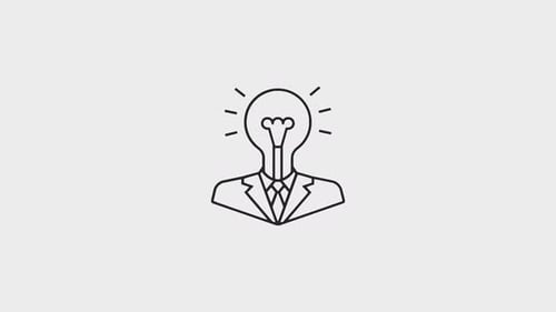 Minimalist Animated Lightbulb Head Corporate Icon