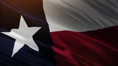 Texas State Flag Waving - 4K