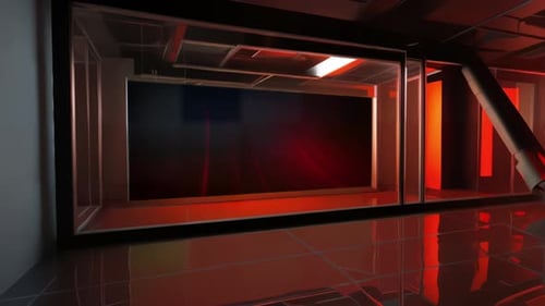 Sleek Virtual TV Studio: Engaging Set for Multimedia News Presentation