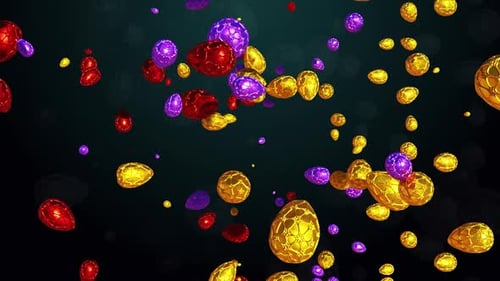 Decorative Golden Purple Easter Eggs Floating Loop