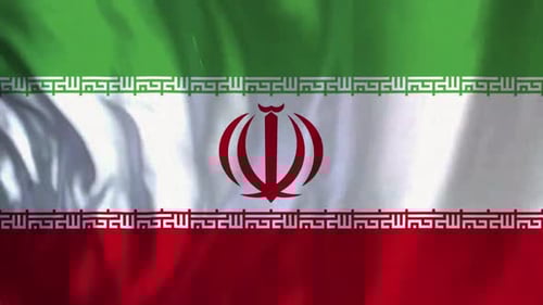 Waving Flag of Iran with Realistic Fabric Texture