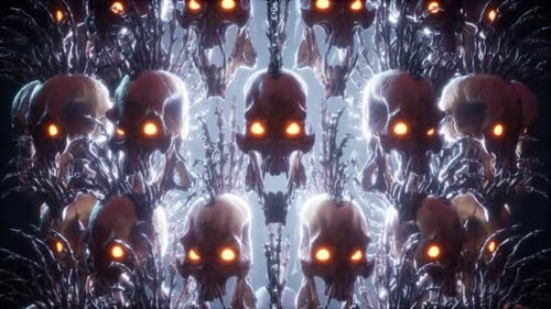Punk Skulls Pillar VJ Loop