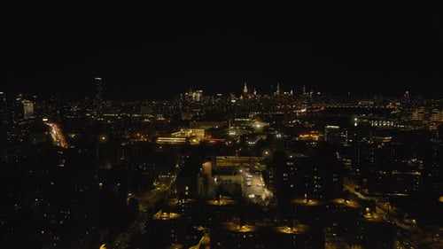 Forward Fly Above Night City