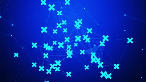 Netzwerk-Hintergrundschleife für abstrakte Technologie mit Kreuzzeichen