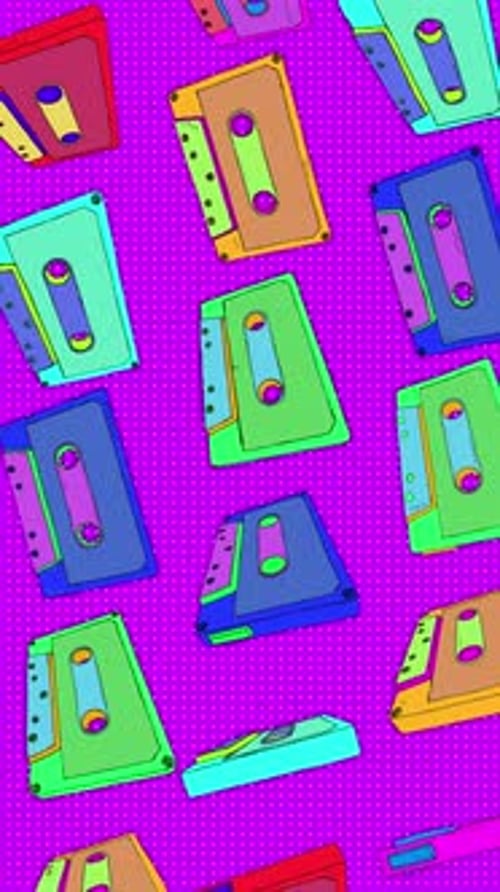 Fun Illustrated Cassette Tapes Portrait Loop