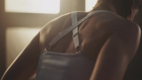 Woman working out with kettelbell