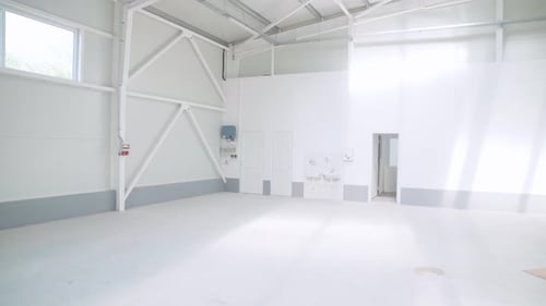 Newly built warehouse, empty of contents