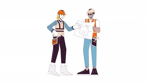 Animación de dibujos animados de Supervisor Team Line