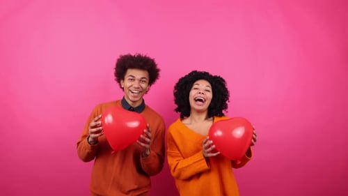 Closeup View of Attractive Lovely Couple Celebrating Valentine's Day Together